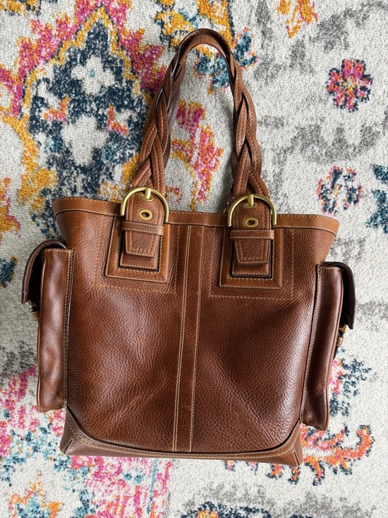Coach Handbags - 2006 Coach Mia SoHo Tote Whiskey Braided Straps Leather Vintage Y2K Satchel